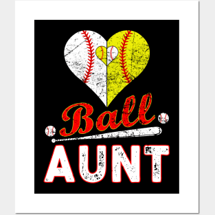 Ball Aunt Softball Player Posters and Art